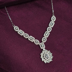 925 Steling Silver Flower Design Jewellery Set