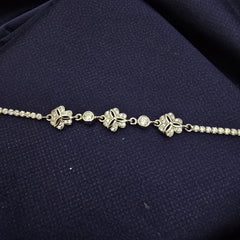 925 Sterling Silver Elegant Flower Stone Bracelet