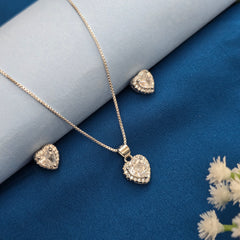 925 Sterling Silver Halo Heart Elegance Set