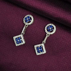 925 Sterling Silver Blue Stone Designer Jewellery Set