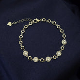 925 Sterling Silver Sparkle Round Charm Bracelet