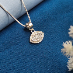 925 Sterling Silver Sparkle Eye Pendant Set