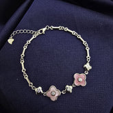 925 Sterling Silver Pastel Floral Bracelet