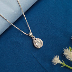 925 Sterling Silver Halo Sparkle Jewellery Set