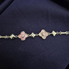 925 Sterling Silver Pastel Floral Bracelet
