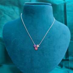 925 Sterling Silver Floral Trio Cutie Necklace