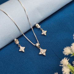 925 Sterling Silver Starlight Shine CZ Pendant Set