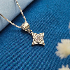 925 Sterling Silver Starlight Shine CZ Pendant Set