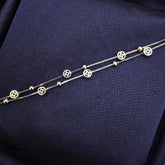 925 Sterling Silver 2 Layer Minimal Cube Bead Bracelet