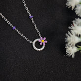 925 Sterling Silver Minimal Daisy Shine Necklace