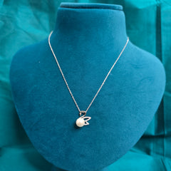 925 Sterling Silver Swan Pearl Pendant Necklace
