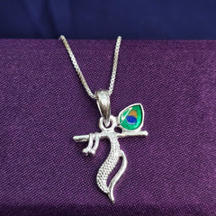 925 Sterling Silver Krishna Flute Chain Pendant