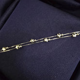 925 Sterling Silver Twin-Line Flower Charm Bracelet