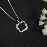 925 Sterling Silver Square Elegance Necklace