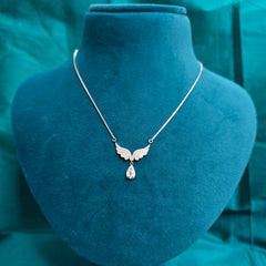 925 Sterling Silver Angel Wing Shine Necklace