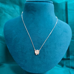925 Sterling Silver Delicate Rose Blossom Necklace