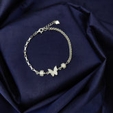 925 Sterling Silver Sparkle Butterfly Bracelet