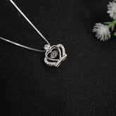 925 Sterling Silver Delicate Dancing Diamond Crown Necklace