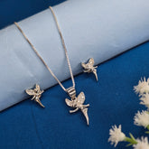 925 Sterling Silver Elegant Winged Fairy Jewellery Set