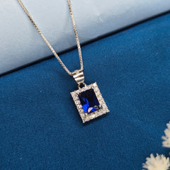 925 Sterling Silver Royal Blue Halo Jewellery Set