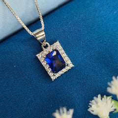 925 Sterling Silver Royal Blue Halo Jewellery Set