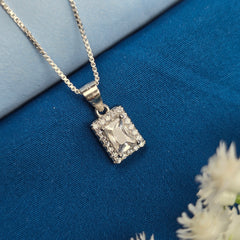 925 Sterling Silver Timeless Rectangle Halo Set