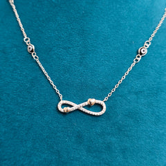 925 Sterling Silver Infinity Heart Evil Eye Necklace