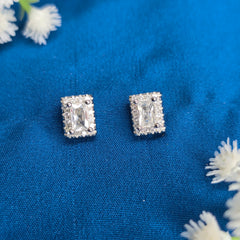 925 Sterling Silver Timeless Rectangle Halo Set