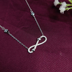 925 Sterling Silver Infinity Heart Evil Eye Necklace