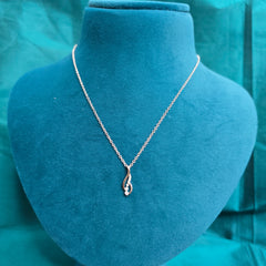 925 Sterling Silver Twisted Flow Pendant Necklace