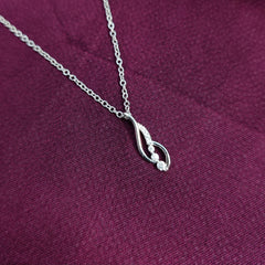 925 Sterling Silver Twisted Flow Pendant Necklace