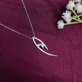 925 Sterling Silver Sleek Curve Pendant Necklace