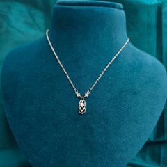 925 Sterling Silver Twirl-Design Solitaire Necklace