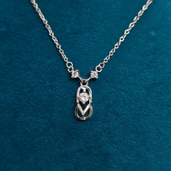 925 Sterling Silver Twirl-Design Solitaire Necklace