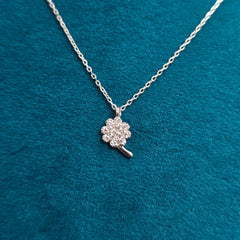 925 Sterling Silver Minimal Flower Pendant Necklace