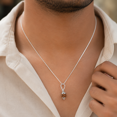 Pure Silver Rudraksha Chain Pendant