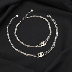 925 Sterling Silver Double Chain Elegance Anklet