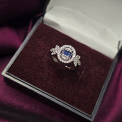 925 Silver Classic Blue Sparkle Set