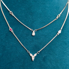 925 Silver Elegant Double-Layer Charm Necklace