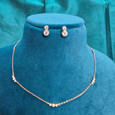 925 Sterling Silver Rose Gold Plated Minimal Necklace Set