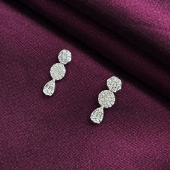 925 Sterling Silver Cluster Design Jewellery set