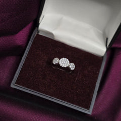 925 Sterling Silver Cluster Design Jewellery set