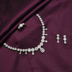 925 Sterling Silver Cluster Design Jewellery set