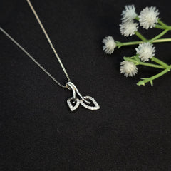 925 Sterling Silver Cute Twin Leaf Necklace