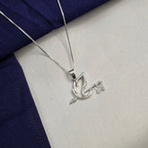 925 Sterling Silver Krishna Mor Pankh Flute Chain Pendant