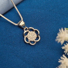 925 Sterling Silver Delicate Flower Pendant Set