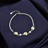 925 Sterling Silver Sparkle Box Design Bracelet