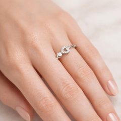 925 Sterling Silver Delicate Heart Sparkle Ring
