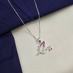 925 Sterling Silver Elegant Krishna Mor Pankh Chain Pendant