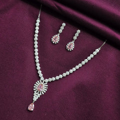 925 Sterling Silver Pink Tear Jewellery Set